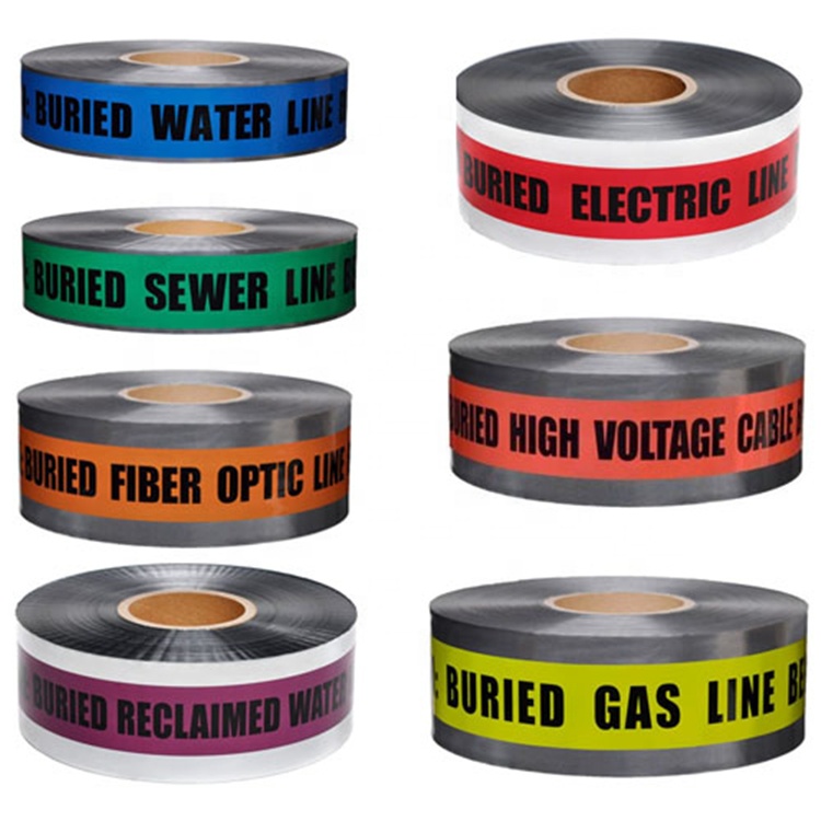 Underground Detection Warning Tape Aluminium Foil Marking Tape Detectable Caution Tape