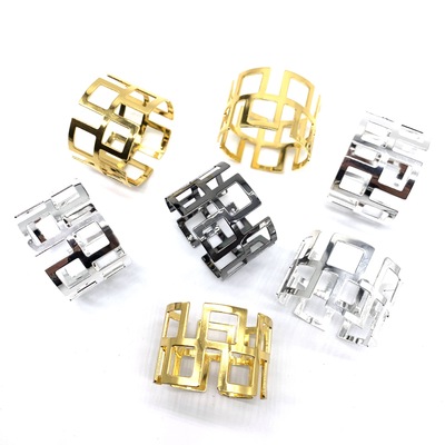 Hot Selling Hotel Restaurant Gold Hollow Napkin Buckle Table Napkin Ring