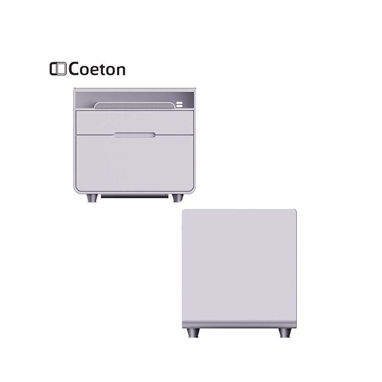 Customized Wood Style Smart Wireless Narrow Night Stand With Cooling Drawers