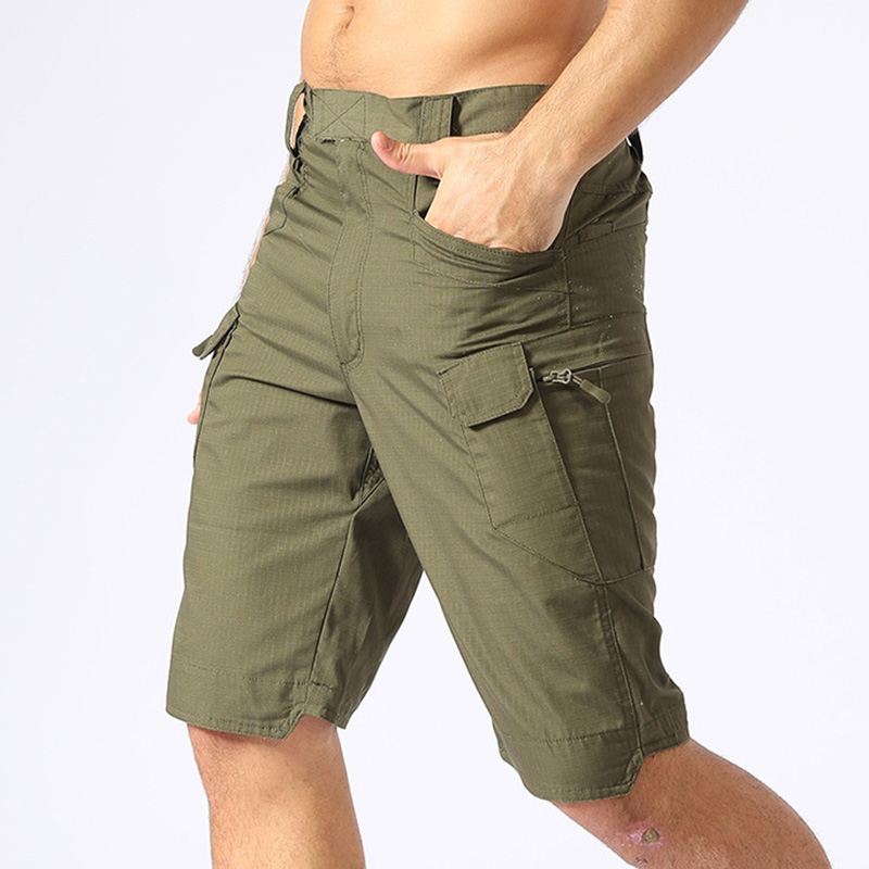 Summer casual camouflage cargo pants outdoor sports multi-pocket tactical pants breathable cotton men's cycling shorts