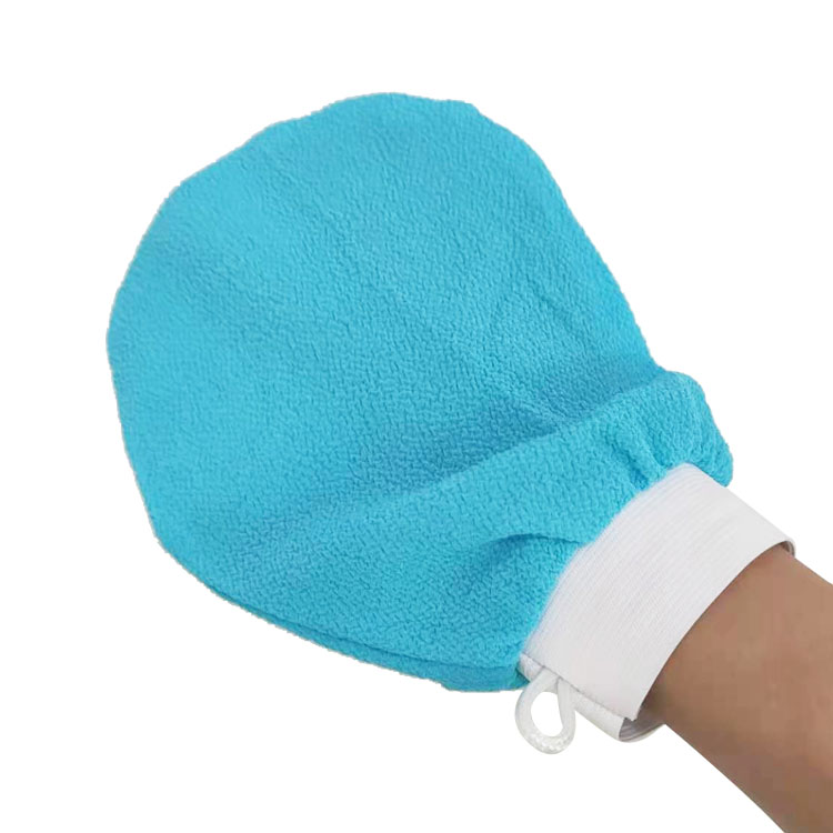 Luma 100% Viscose Customized Logo Scrub Exfoliating Gloves Purple Exfoliating Glove Exfoliation Box Packaging