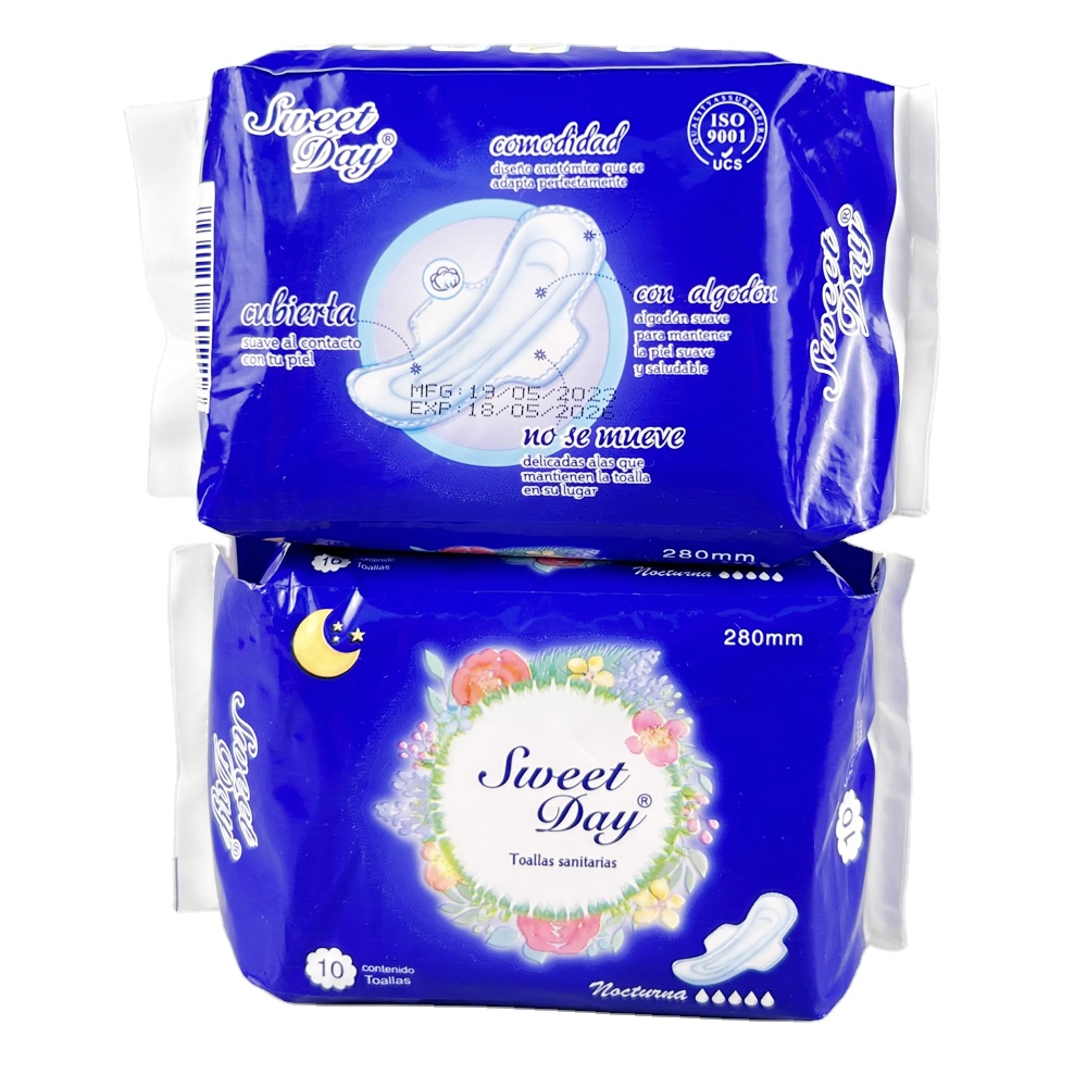 Free Sample Feminine Hygiene Products Disposable Sanitary Napkin Cotton Carefree Overnight Use Pads For Women Menstrual
