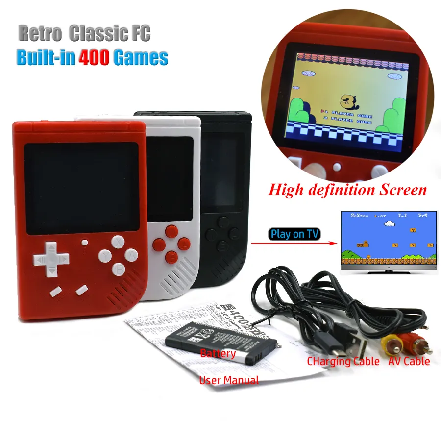 Built-in 400 Classic Retro Handheld Video Game Player Console for Kids