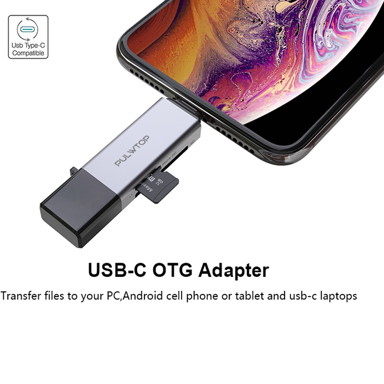 Pulwtop Лучшая цена otg портативный usb Тип c sd tf ноутбук мобильный телефон кардридер usb