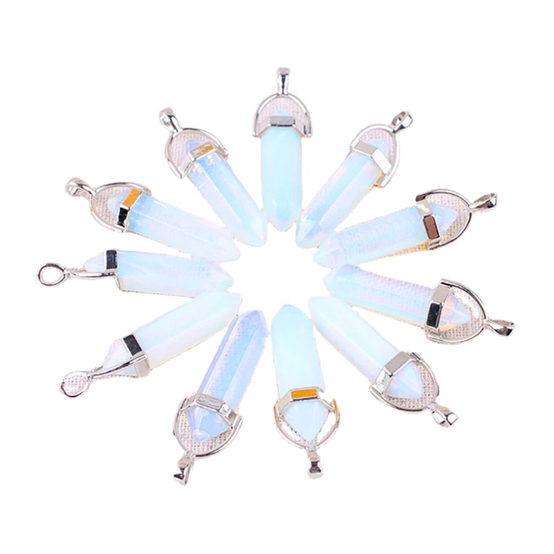 Natural White Howlite Crystal Healing Wand double point pendants necklace for sale