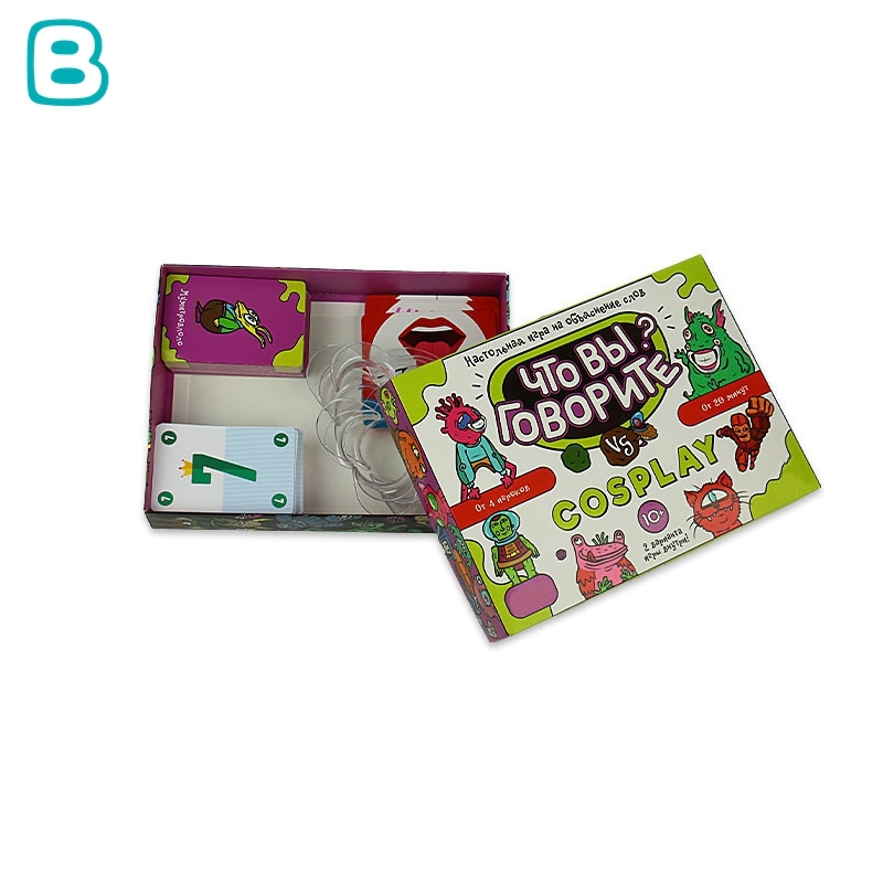 OEM Custom Card Game Party Game Set Base and Cover Box 3 Size Card with Instructio for Entertainment Board Game with Accessories
