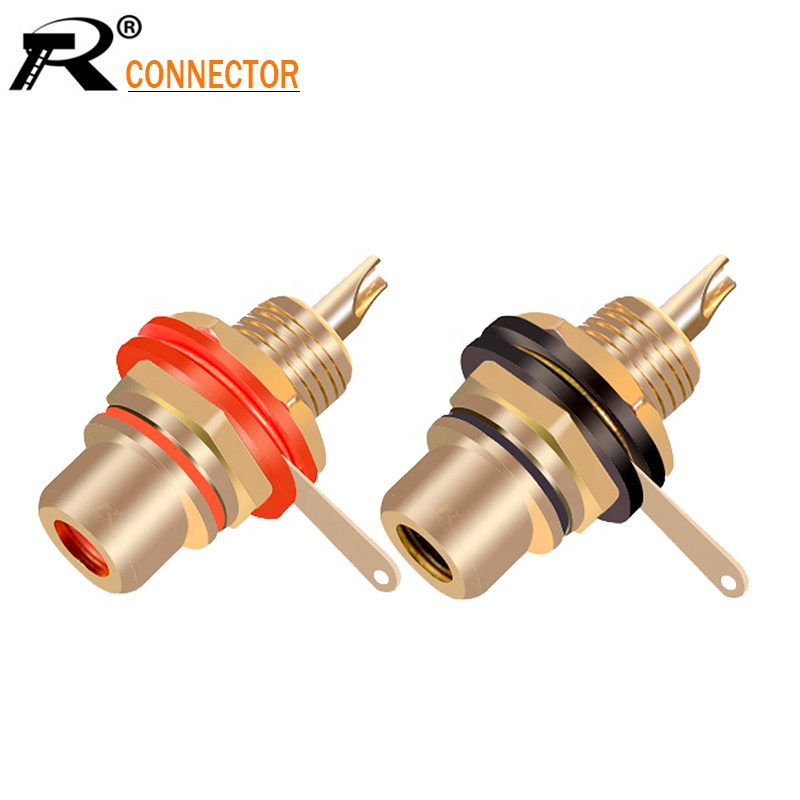 Разъем RCA, позолоченный гнездовой разъем, разъем для припоя, провод, разъем RCA, монтажное шасси для панели, оптовая продажа
