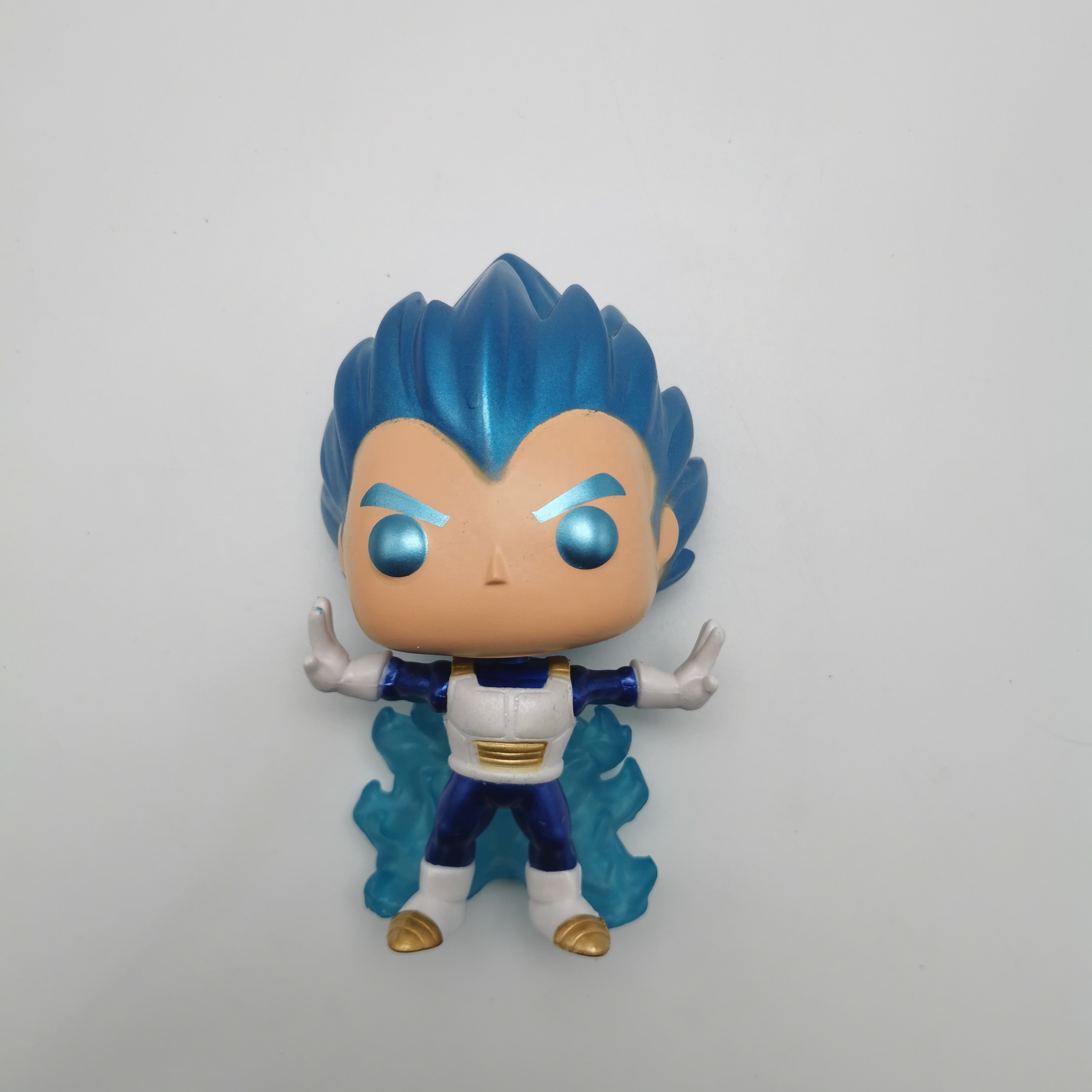 Милые экшн-фигурки Funko Pop Вегета из «дракона-жемчуга» с синими волосами, кукла аниме, игрушка с цветной коробкой #713, светящаяся электрика