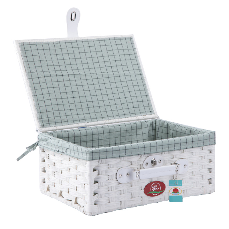 Rectangle unique travel valentine pe plastic Hand Woven custom empty gift wicker picnic basket hamper storage for 4 person