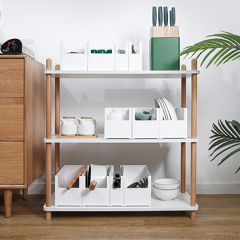 Wholesale right-angle storage box cabinet kitchen desktop storage drawer separated storage box miscellaneous organizer box