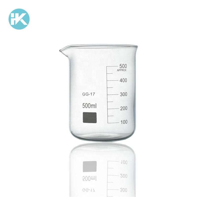 Huke Scientific, стеклянный стакан с плоским дном, разные размеры, boro 3,3, 500 мл, на заказ