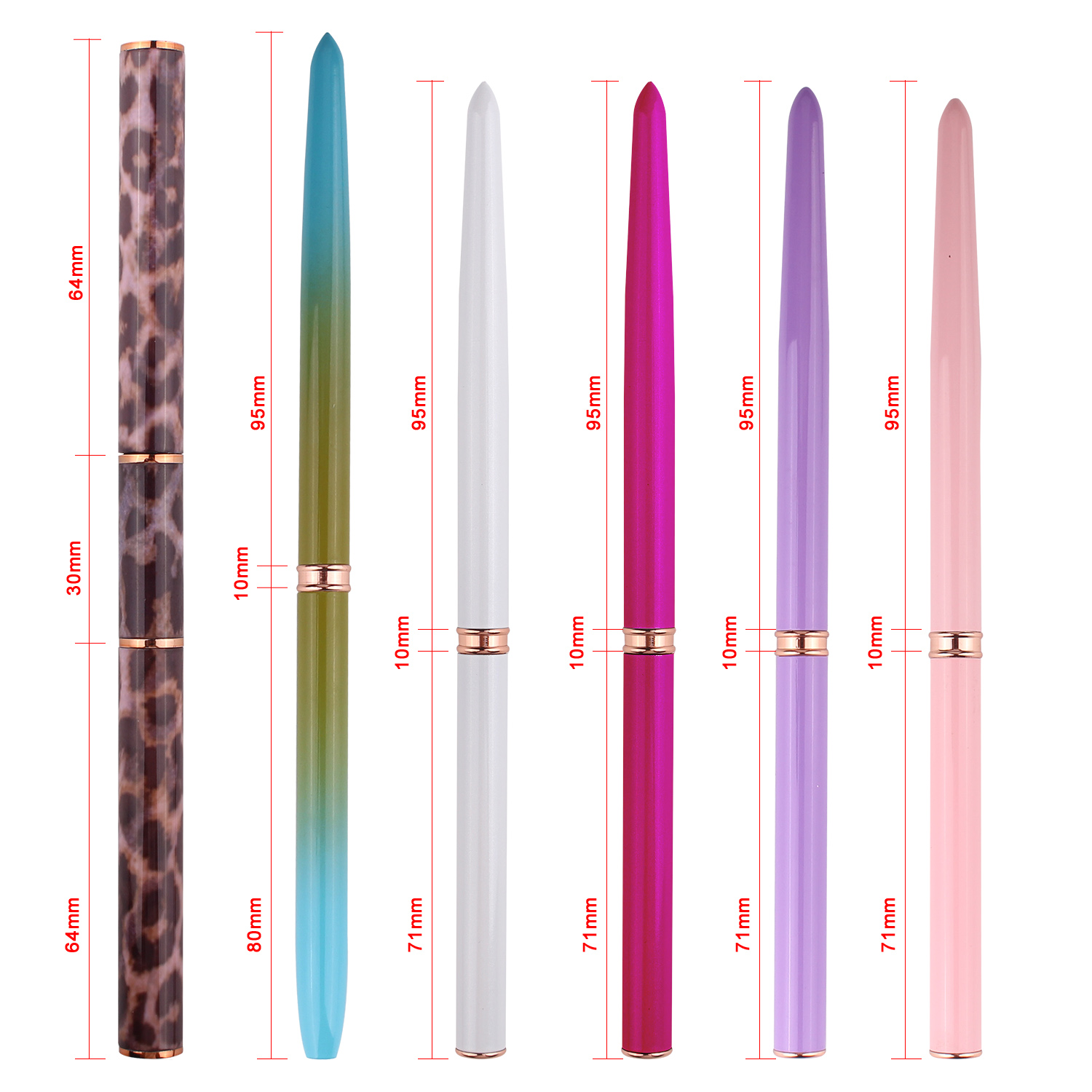 Professional 3D Nail Art Brush Set Kolinsky Acrylic Nail Brush with Wood Handle Synthetic and Metal Material for Nail Beauty