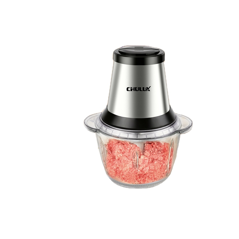Chulux 250W Electric Food Chopper Mini Food Processor Food Grinder Meat Grinder with 1L Glass Bowl Sharp Blades