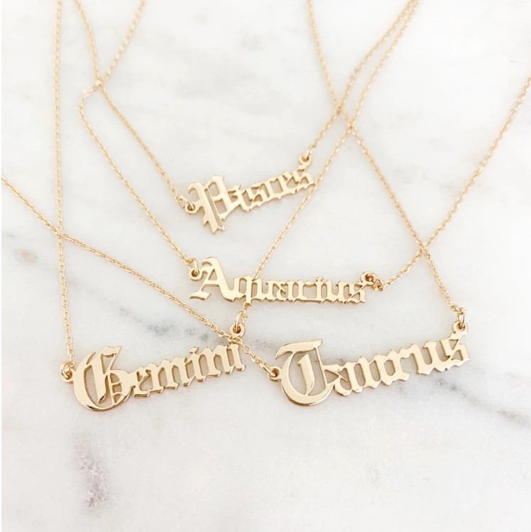 Inspire ювелирные изделия персонализированные 18K позолоченные знак зодиака кулон гороскоп ожерелье для женщин ювелирные изделия для нее подарок на день рождения 2019