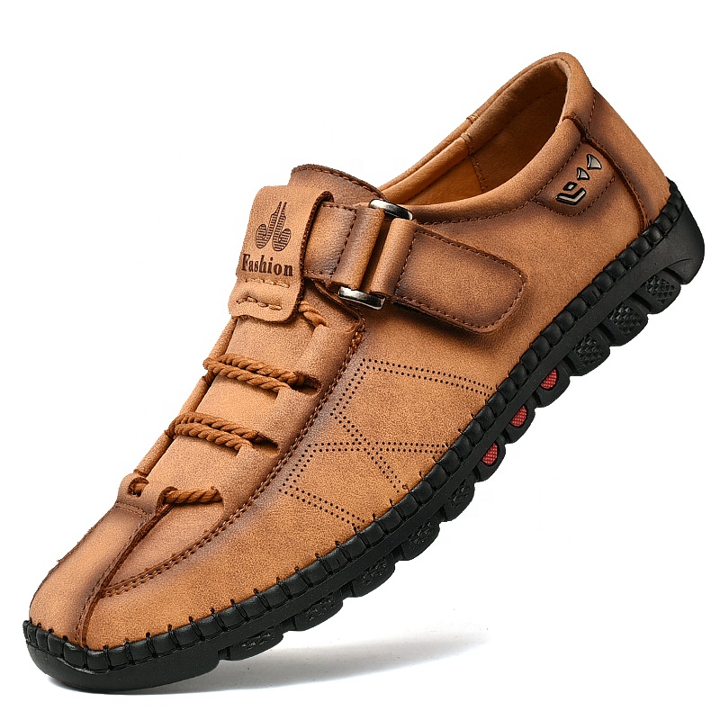 Sanmao Leather Men Casual Shoes Fashion Sneakers Handmade Mens Loafers Moccasins Breathable Slip on Boat Shoes Plus Size 39-47