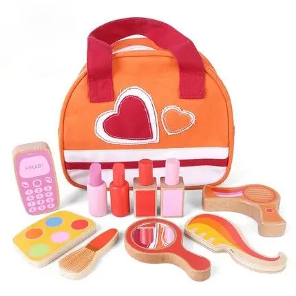 Toy woo Wooden cosmetics set toy Simulation puzzle play house makeup package set girl gift