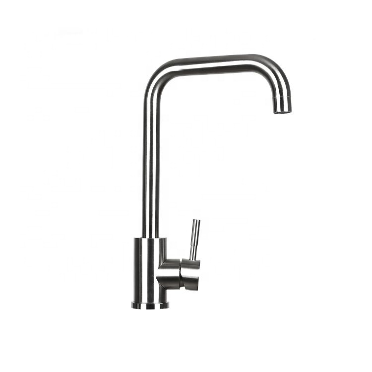 Deck Mounted Modern Style Hot Cold Water Mixer Stainless Steel Single Handle Pull Down Sprayer Kitchen Faucet