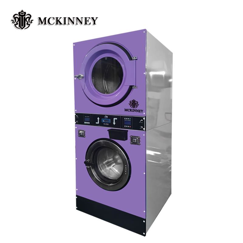Electric/steam/gas heated commercial dryer machine Coin operated stack double dryer