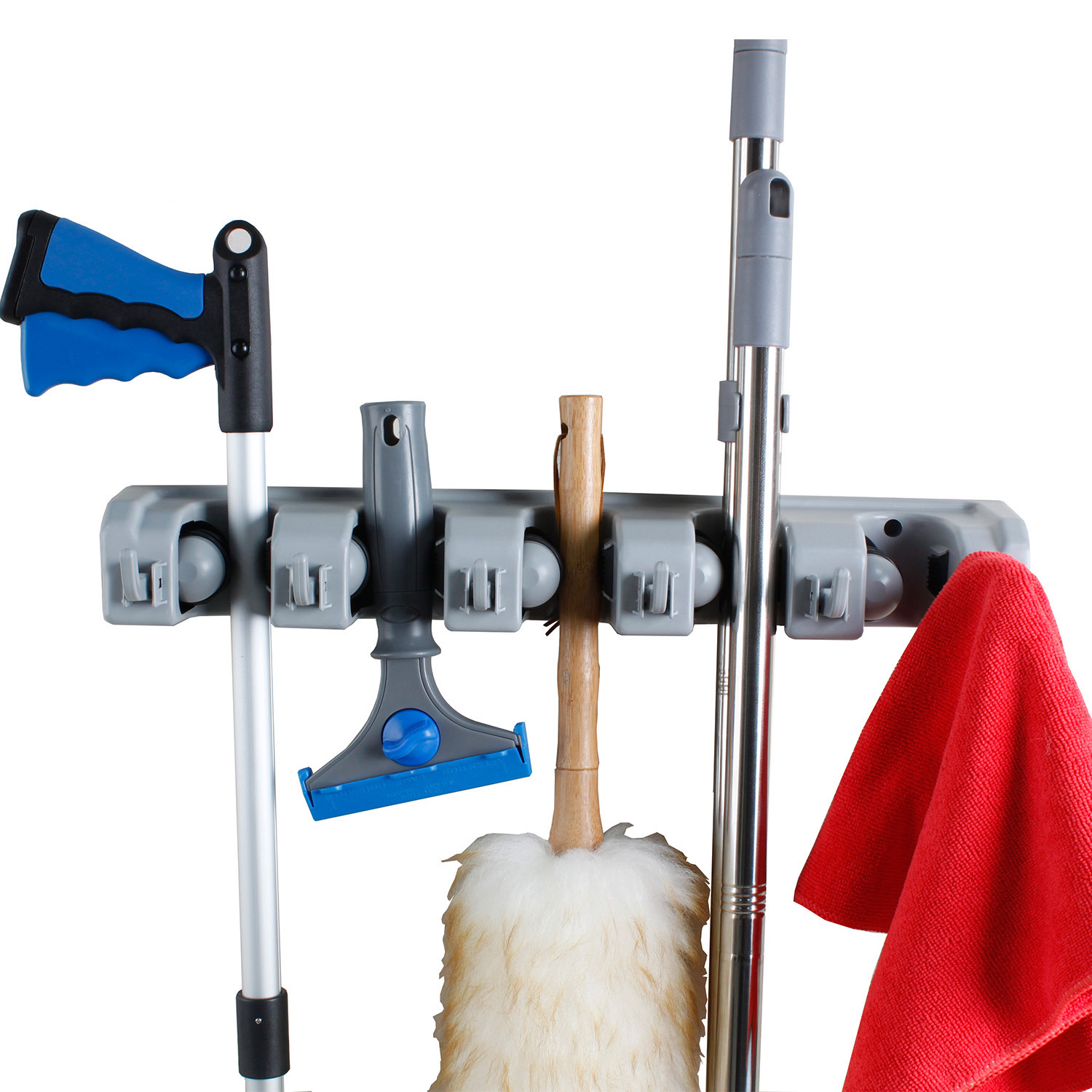 Save Space Plastic Mop Holder and Broom Holder Kitchen Tools Holder