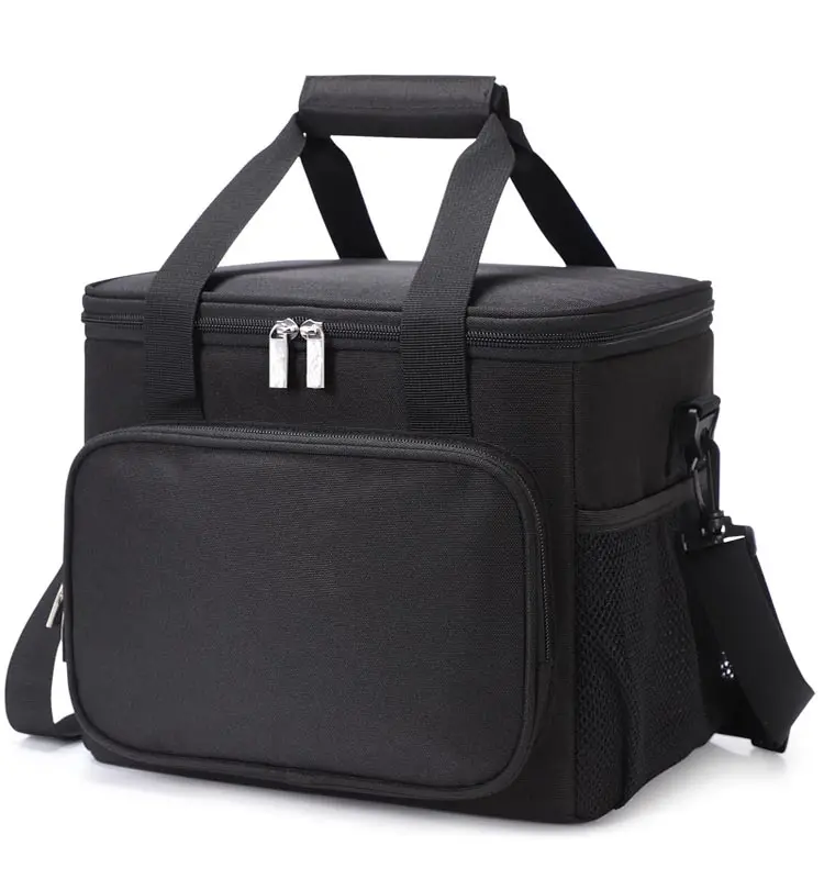 Insulated Box Soft Cooler Cooling Tote Adult Men Women Black Large Lunch Bag
