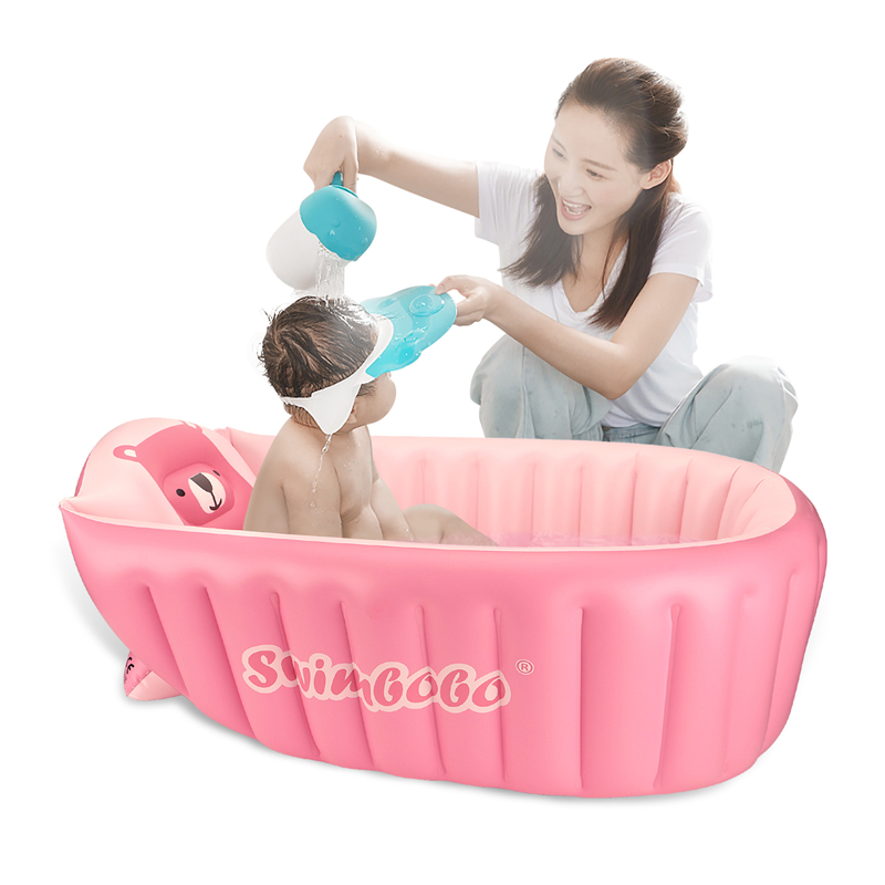 Swimbobo новый от 0 до 5 лет EN71/CE розовый медведь, противоскользящий детский надувной Складной Сиденье для ванны