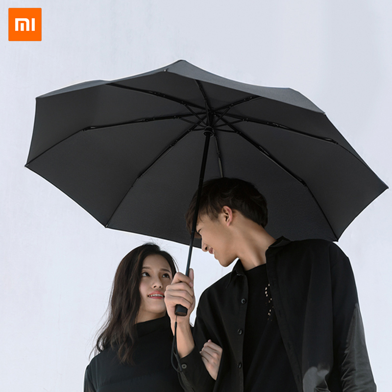 Новый автоматический складной зонт Xiaomi, автоматический зонт со светодиодным освещением, открытый обратный зонт, мужской женский зонт для защиты от солнца, дождя и ветра