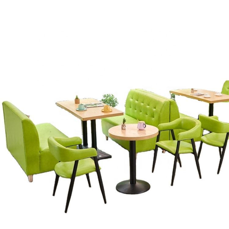 Green cafe shop two seat booth sofa chair
