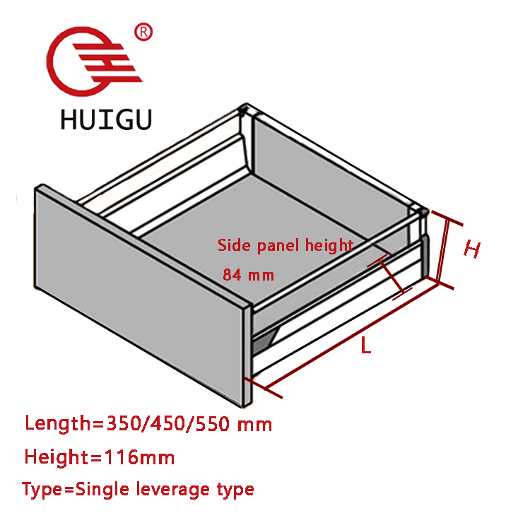 High qualify Drawer slider box length 450 mm for cabinet