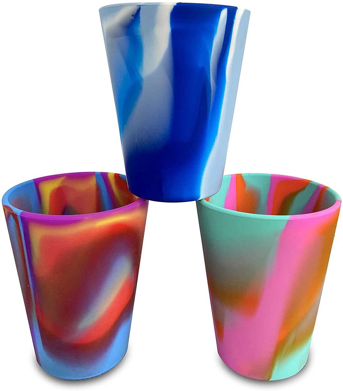 Hot Selling Custom Portable Eco Friendly Tie Dye Silicone Wine Water Bottle Cup