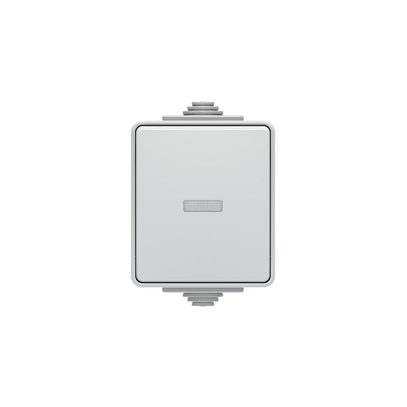 Screwless Terminal 2 Way Light Switch with LED Surface Mounting IP65 electrical socket eu affordable durable wall sockets