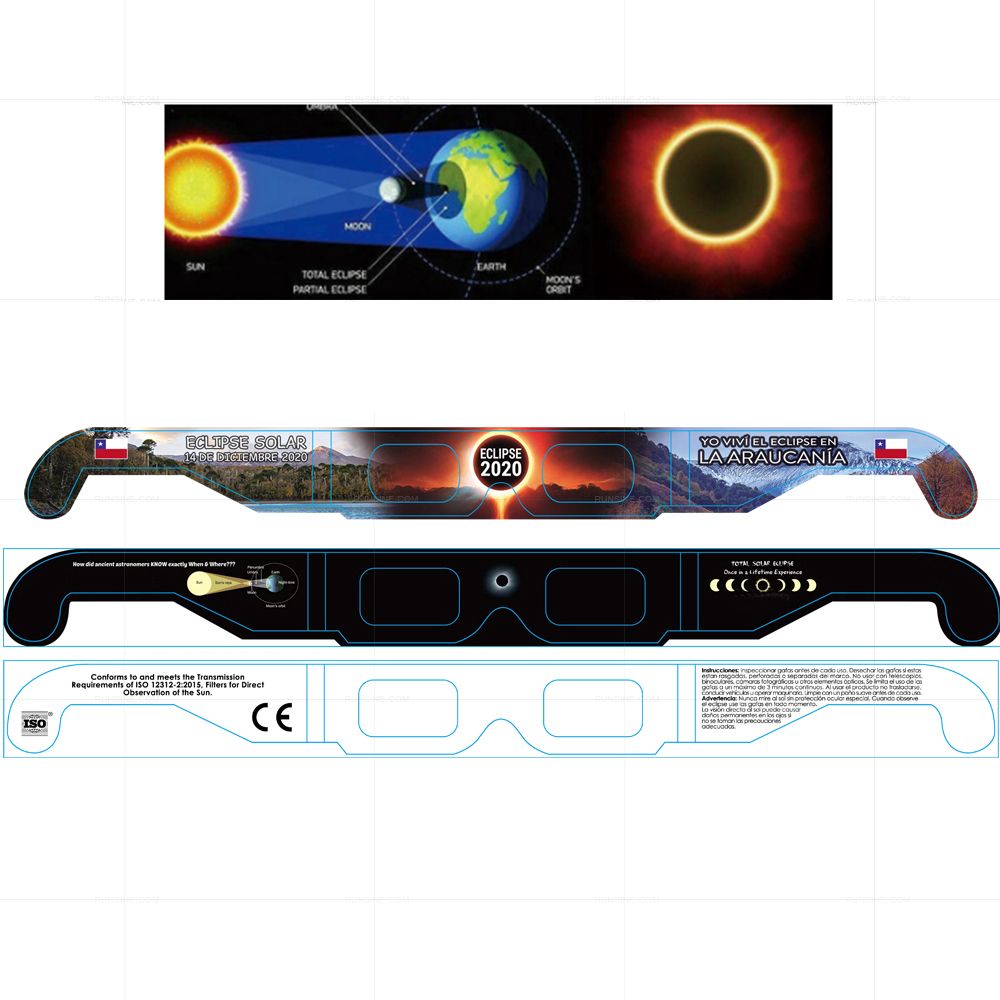 CE & ISO сертифицированные бумажные солнечные очки Eclipse