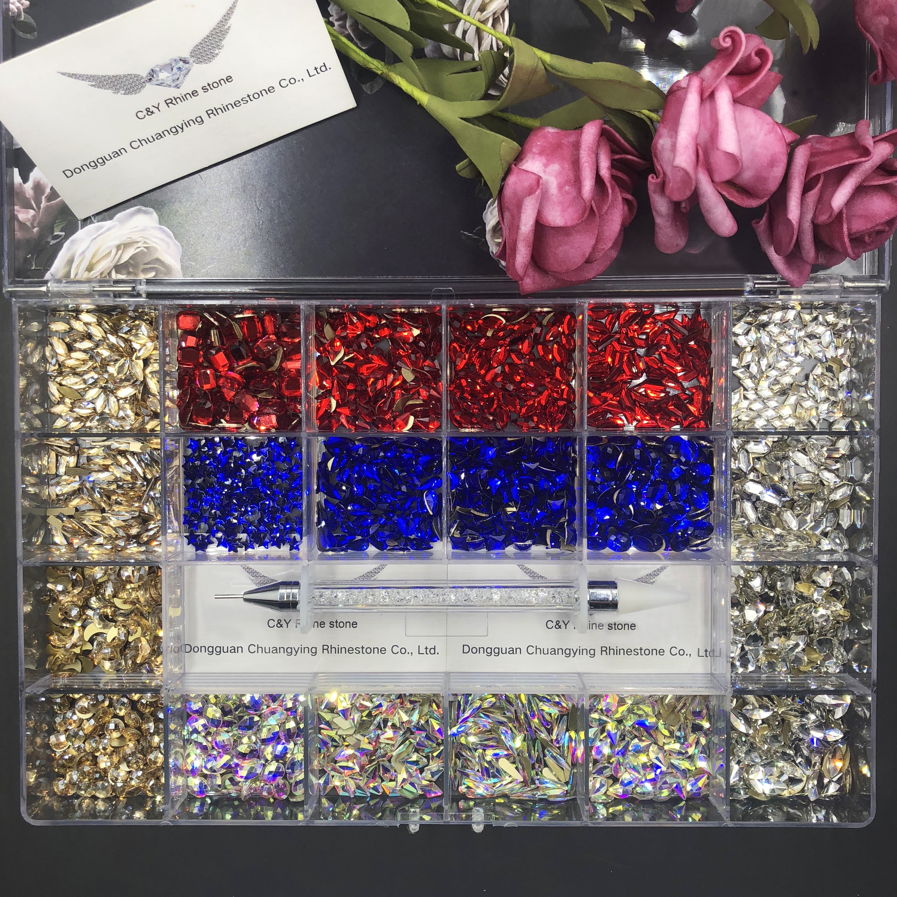 Mix Diamond Shape Rhinestone Non Hot Fix Rhinestone For Nail Art Rhinestones Box
