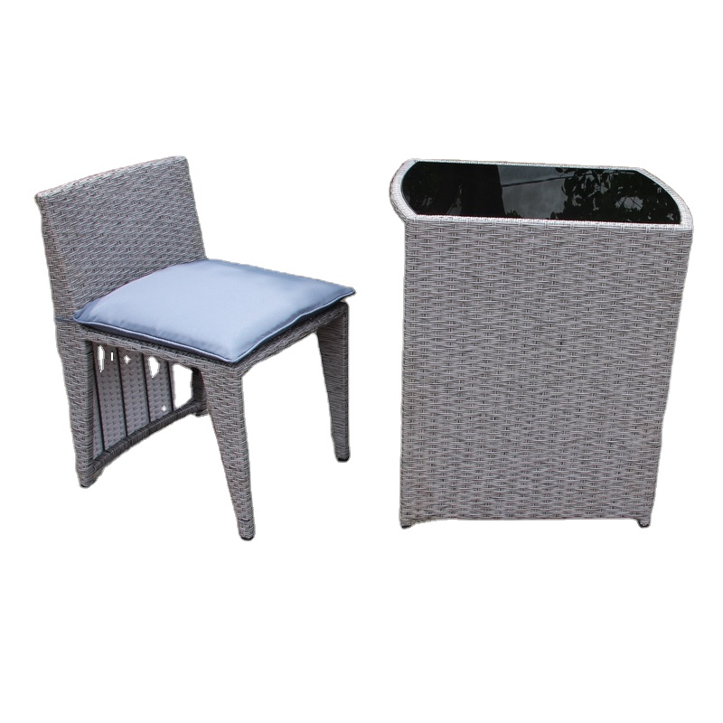 Garden Furniture Rattan Balcony Set Chair And Table Of 3 PCS