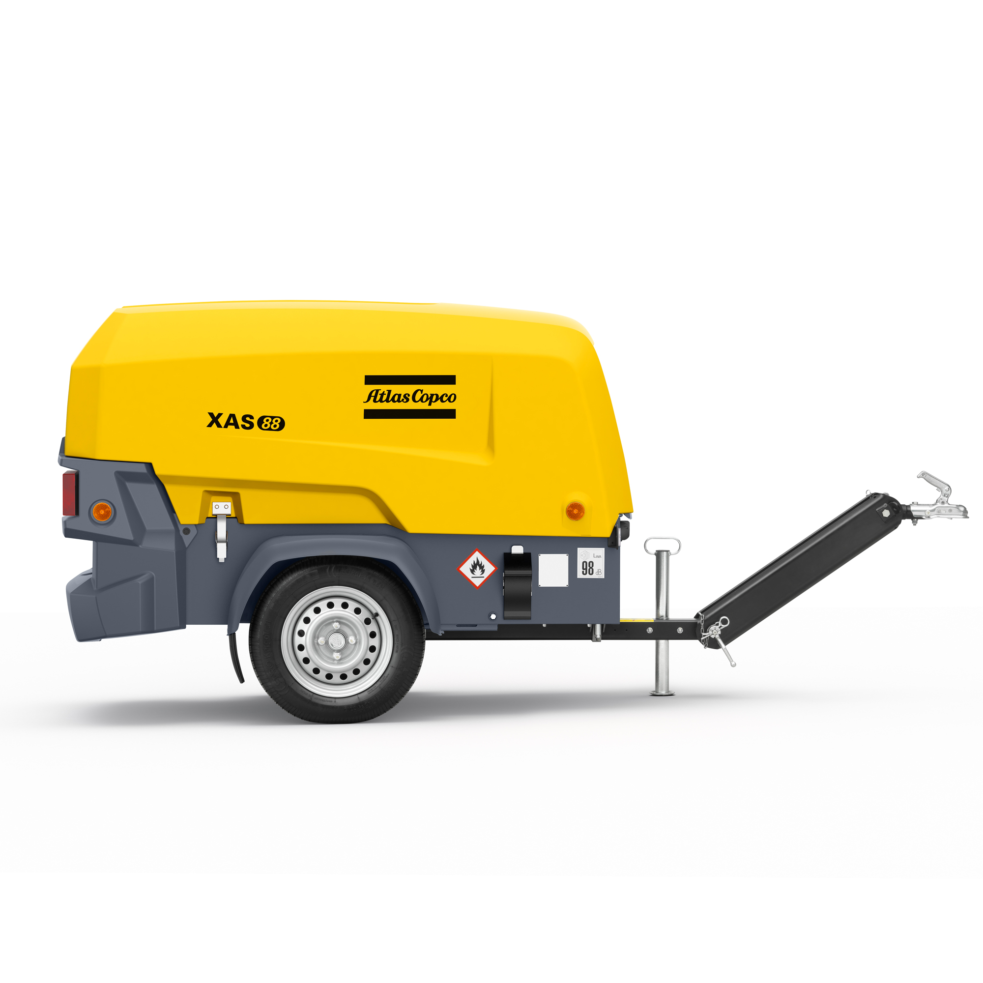 Портативный Дизельный винтовой воздушный компрессор Atlas Copco XAS 185 cfm для строительных работ