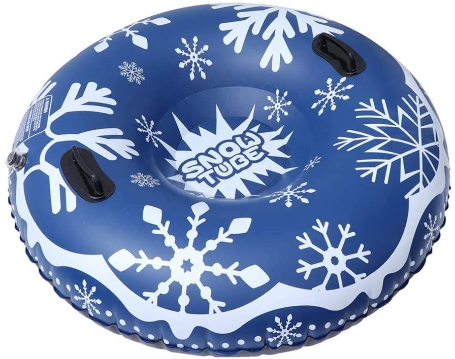 Winter Outdoor Fun 47 inches Snow Tubes Heavy Duty Large Snow Sled with Handles for Adults Kids