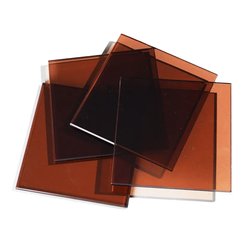 6mm Building Color Glass Dark Tempered Float Glass Tempered Brown Glass For Building Railings