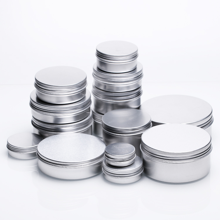ZHUOJIN 2oz Empty Metal Tin Box 60ml White Aluminum Round Tin Cosmetic Cream Aluminum Jar