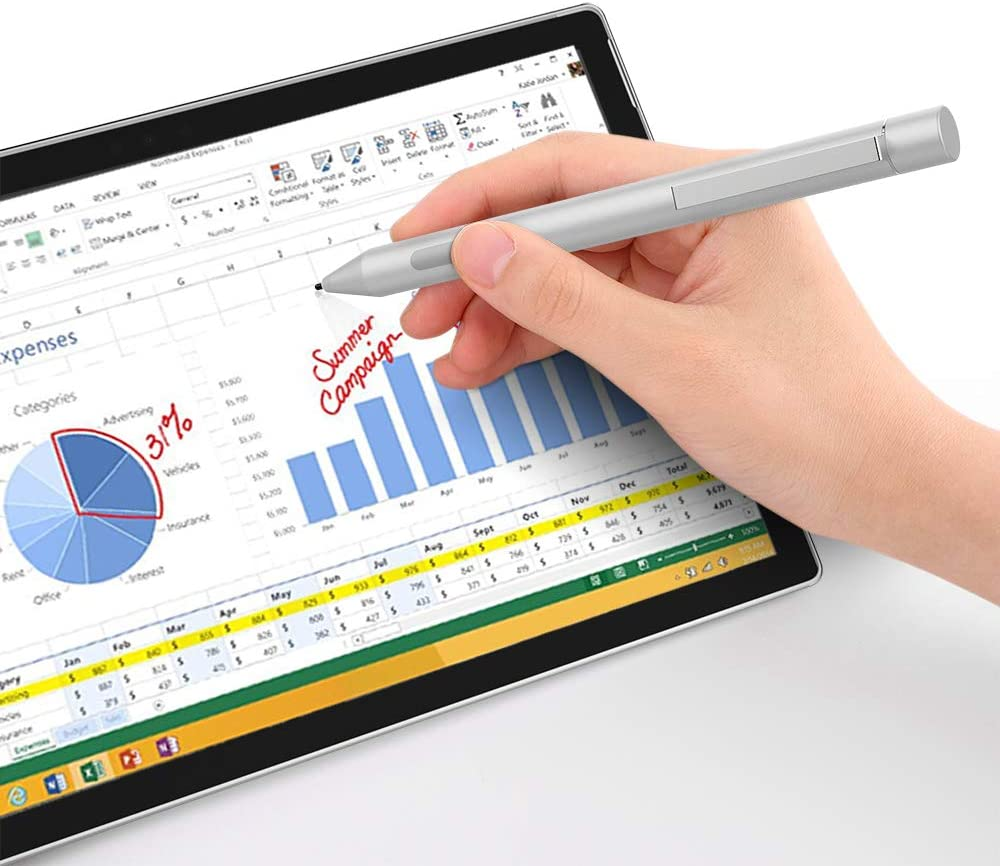 MoKo Stylus Pen,024 Levels of Pressure Points Tilt Sensitivity Digital Active Pencil,Silver