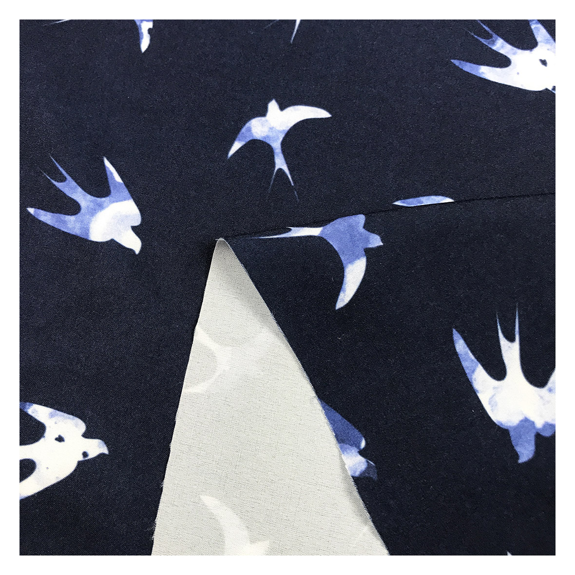 The factory outlet hand draw a bird pattern digital chifon fabric printed chiffon two way stretch fabric for clothing
