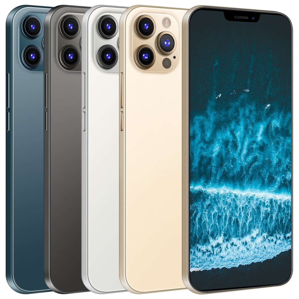 Стильный селфи 6,7 "большой экран i12 Pro Max 6G + 128G разблокирована, глобальная версия, мобильный смартфон оригинал