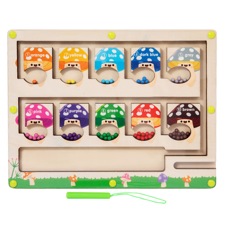 CPC CE Colored Mushroom Shape Classification Magnetic Counting Board Early Educational Toy Children Magnetic Bead Game