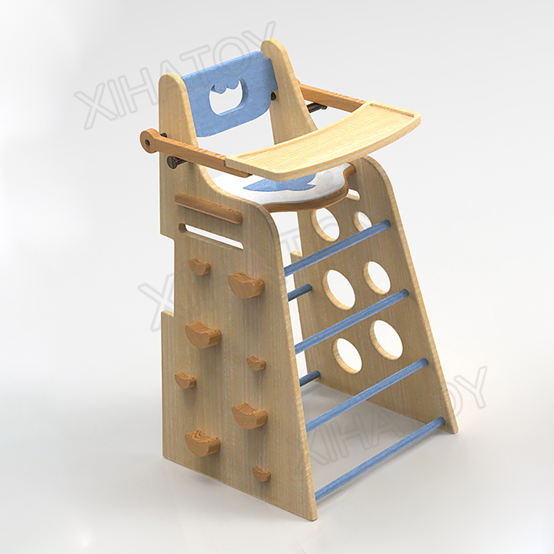 XIHA Natural Wooden Kids Furniture Chair With Step Baby Growing Toddler Weaning Chair Baby Feeding Dinning High Chair