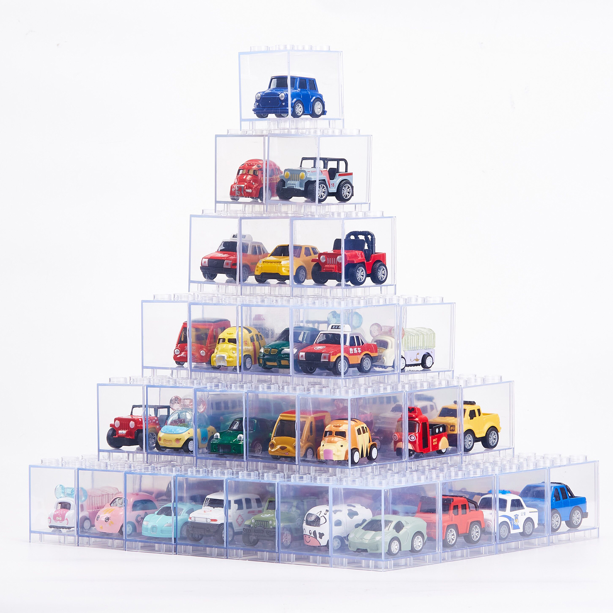 Die casting toy car with plastic box can be used to decorate metal car box die casting car toy alloy toy in living room