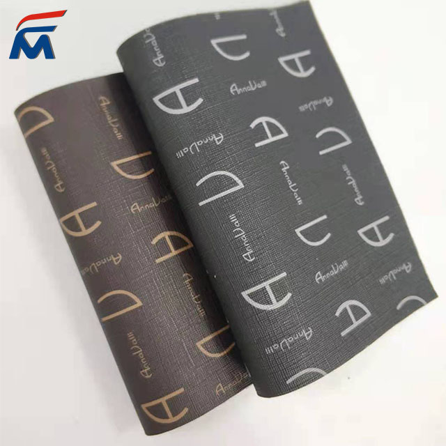 low MOQ Waterproof Printing Faux leather Sheets Designer Brand Vinyl Printed Faux Print Synthetic Leather Upholstery