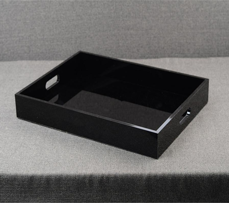 Black Acrylic Cosmetic Tray Makeup Organizer Acrylic Toiletry Tray