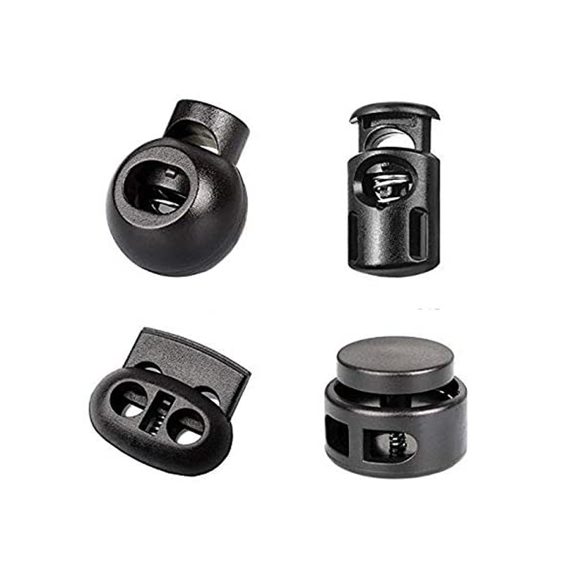 120PCS Black Professional DIY Plastic Spring Fastener Cord Lock Toggle Stopper Buttons Fastener Slider IN STOCK