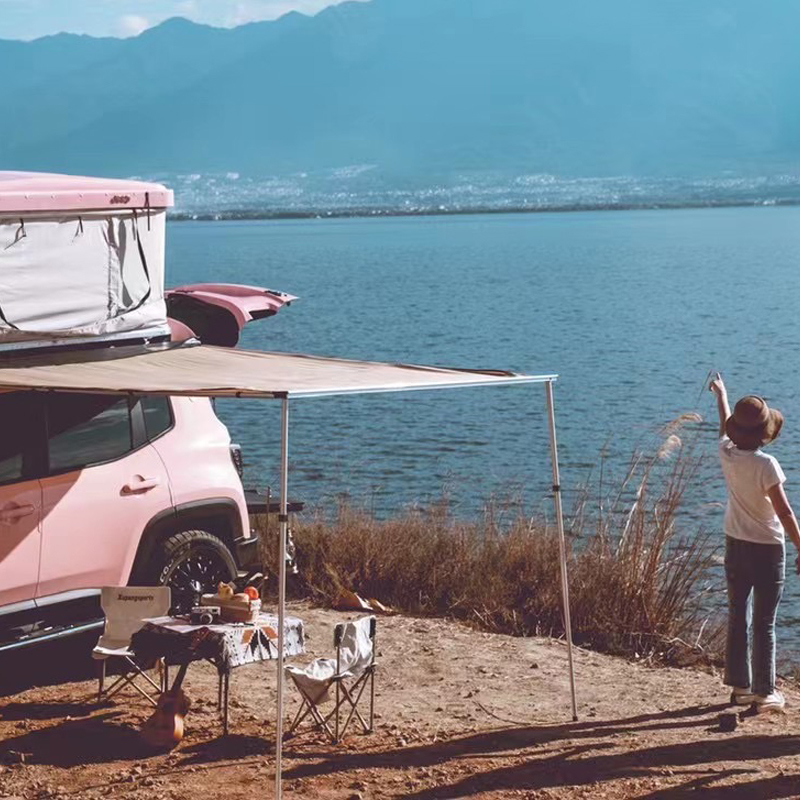 2.5*3M different size Outdoor retractable camping rooftop car side awning with