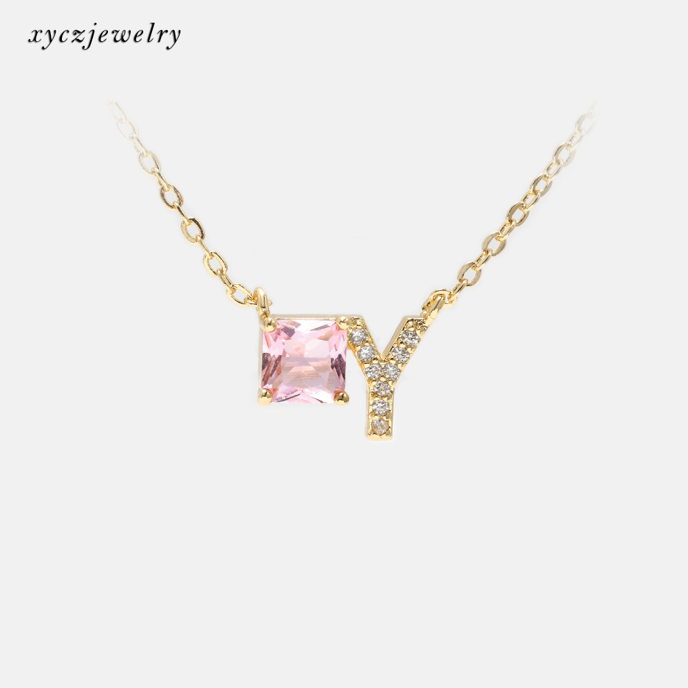 Модный конце процесса расширения колье 18k позолоченный стеклянный с буквой «А чернила YM ювелирные изделия ожерелья с подвесками