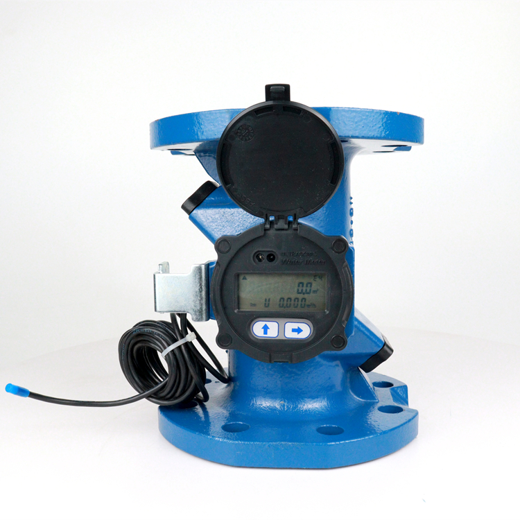 DN80 3.6V battery powered two-channel ultrasonic water meter with MBUS MODBUS communication smart water meter