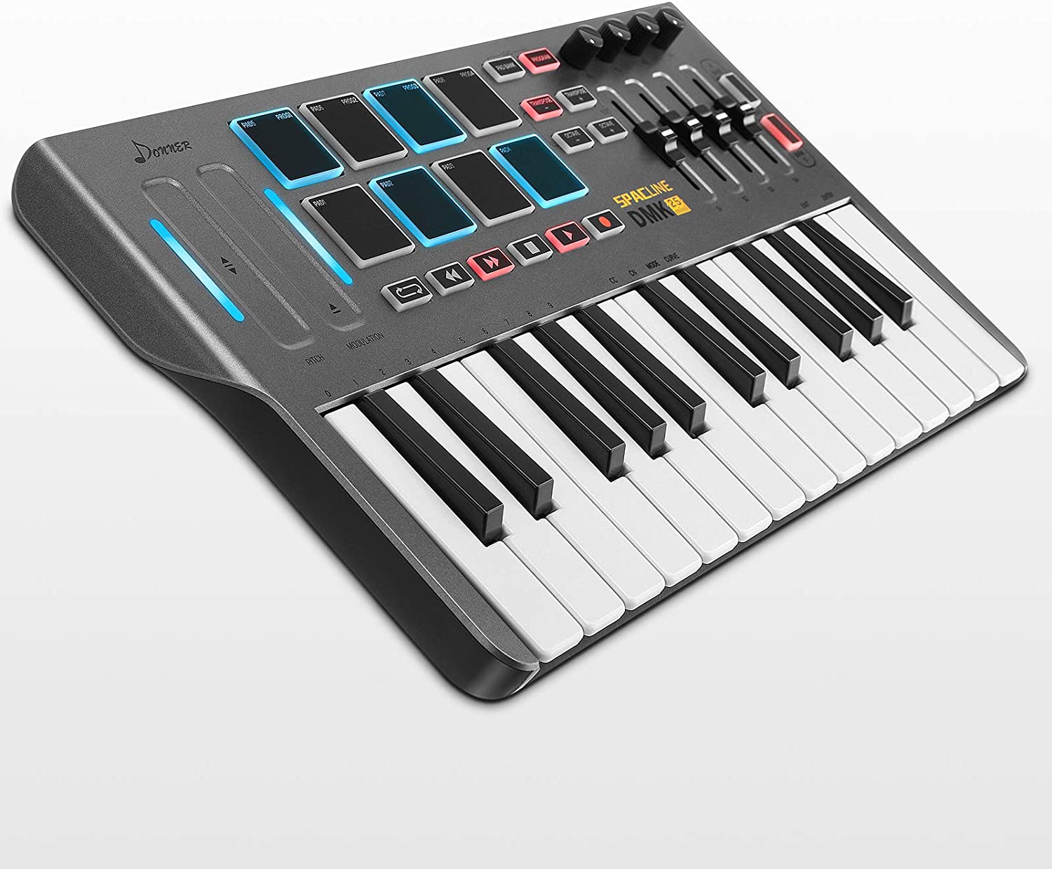 Указка MIDI-контроллера клавиатуры, DMK25 портативный MIDI-контроллер с 25 чувствительными клавишами